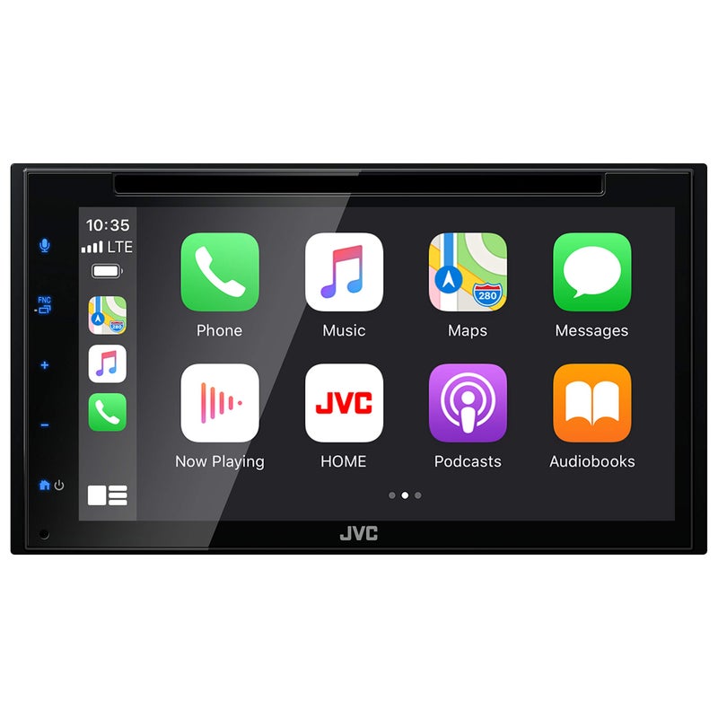 JVC KWV66BT Apple CarPlay Android Auto DVDCD Player w 68 Capacitive Touchscreen Bluetooth Audio and Hands Free Calling MP3 Player Double DIN 13Band EQ SiriusXM AMFM Car Radio