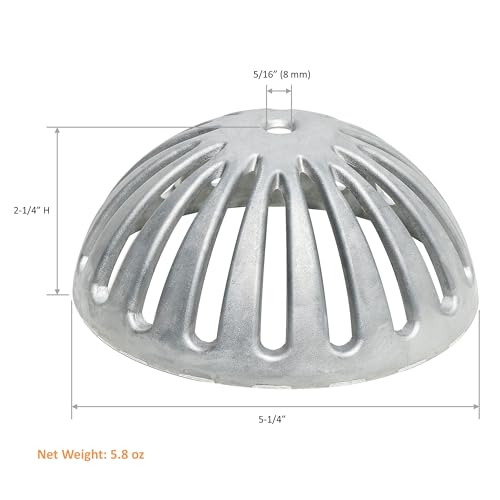 EquipmentBlvd FS-DS Aluminum Dome Strainer, Floor Sink Drain Cover for 12" Floor Sink. 5-1/4" Diameter (1 pcs) - Image 3