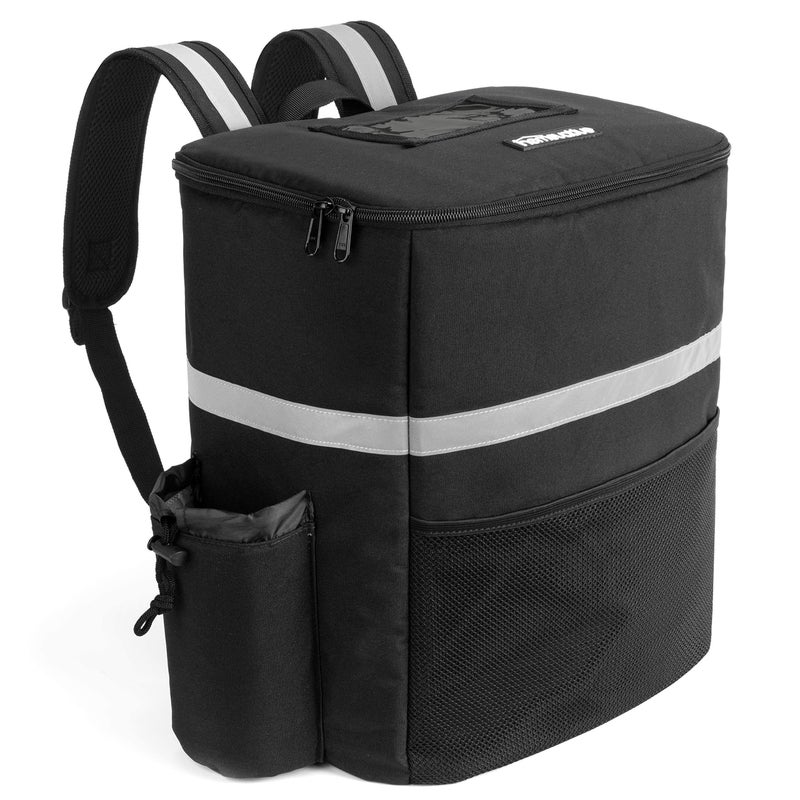 Homevative Thermal Insulated Food Delivery Backpack wCup Holders Pocket and Receipt Window Reusable Cooler Bag for Food Drink Delivery