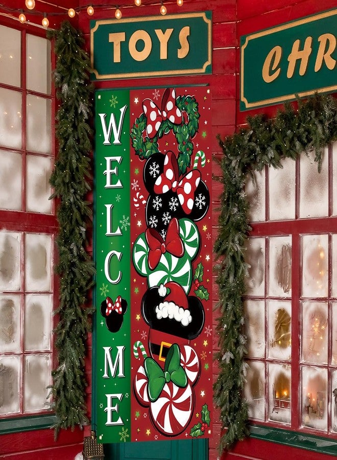Yarcooly Christmas Cartoon Mouse Banner New Year Winter Xmas Decor Red Christmas Decorations for Home Party - Image 5