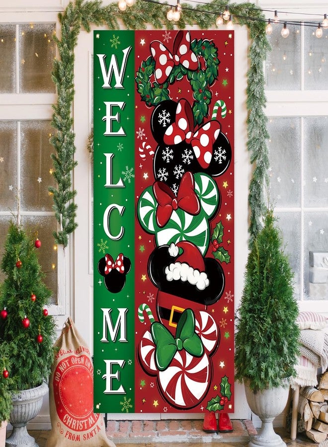 Yarcooly Christmas Cartoon Mouse Banner New Year Winter Xmas Decor Red Christmas Decorations for Home Party - Image 4
