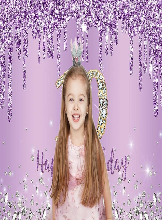 INRUI Purple Happy 10th Birthday Photography Background Girls Sweet Ten Years Old Birthday Party Decorations Backdrop 7x5FT - Image 2