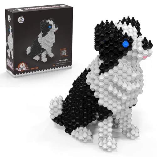 KADELE Cute Dog Building Animal Sets Extremely Challenging STEM Building Blocks Decor for Adults Kids Micro 3D Educational Toys for Boys Girls Ages 8 and UpBorder Collie - Image 1