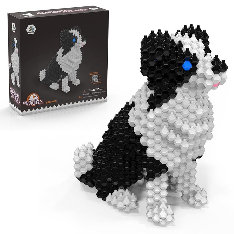 KADELE Cute Dog Building Animal Sets Extremely Challenging STEM Building Blocks Decor for Adults Kids Micro 3D Educational Toys for Boys Girls Ages 8 and UpBorder Collie - Image 3