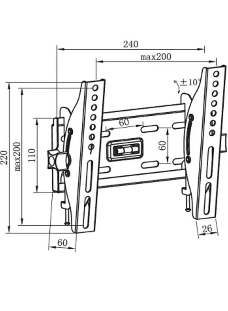 Skill Tech حامل تلفاز حائط قابل للإمالة للاستخدام الثقيل | حامل حائط ثابت عالمي للإمالة للتلفزيونات من 32 إلى 70 بوصة LED و LCD و منحنية | إطار فولاذي منخفض الحجم موفر للمساحة مع إمالة سهلة التعديل لمشاهدة مضادة للتوهج | مثالي للتثبيت في المنزل والمكتب والفنادق - Image 5