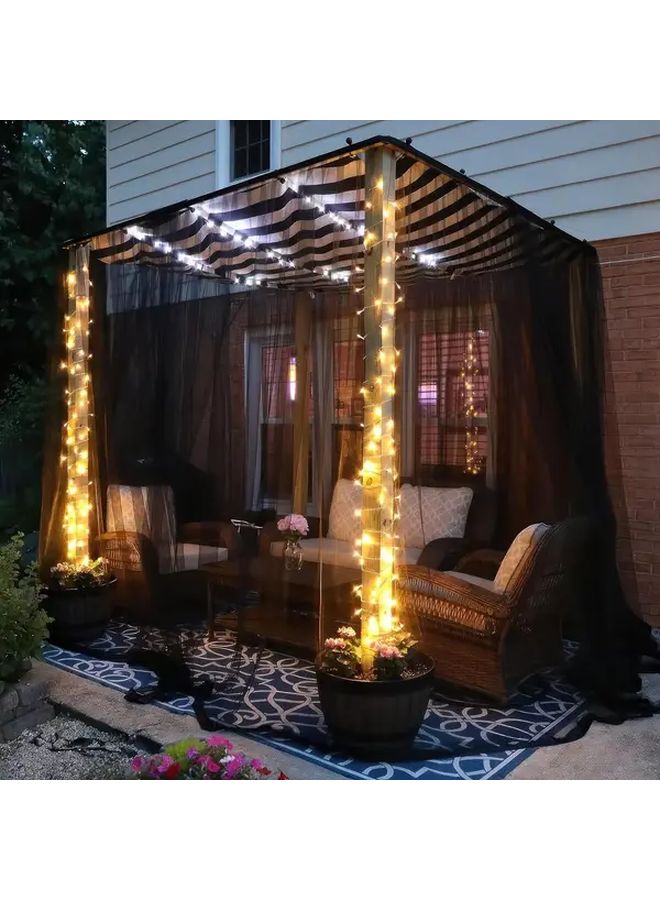 Black Outdoor Mesh Netting 2 4m By 4m For Patio Pergola Garden Mosquito Bird Repellent - Image 4