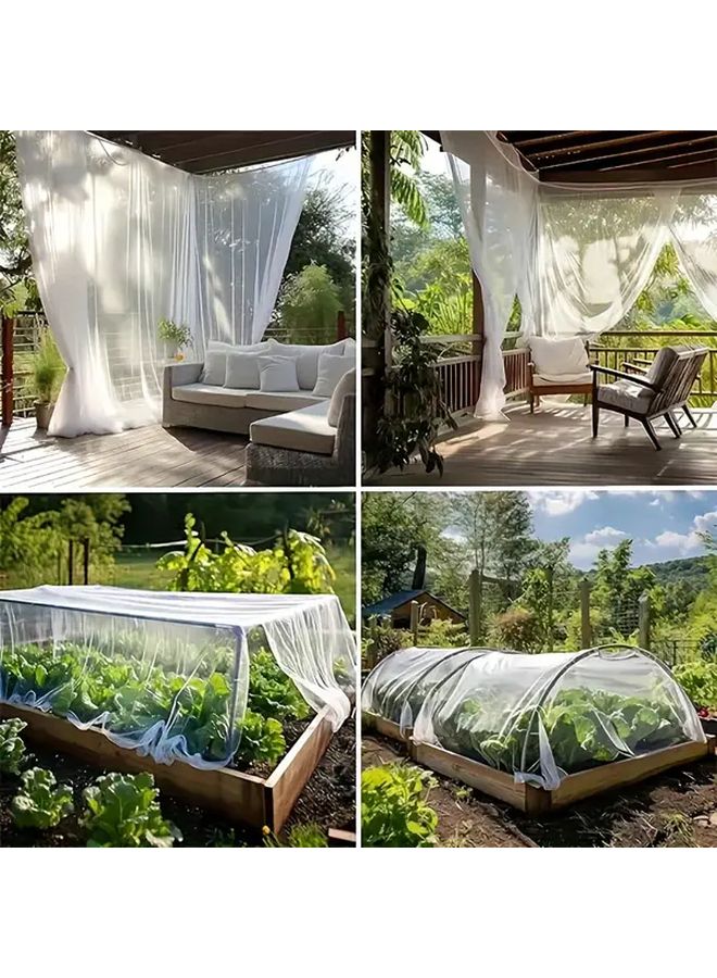 Black Outdoor Mesh Netting 2 4m By 4m For Patio Pergola Garden Mosquito Bird Repellent - Image 1