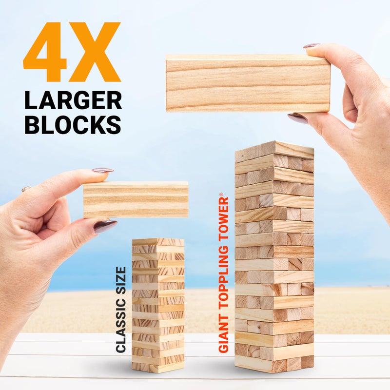 GoSports 3 Ft Large Wooden Toppling Tower - Includes Bonus Rules with Gameboard - Choose Your Style - Image 5