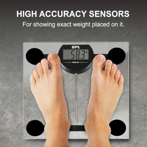 BPL Medical Technologies PWS-01 Personal Weighing Scale for Highly Accurate Digital Bathroom Body Scale, Precisely Measures Weight Up to 180Kg - Transparent - Image 5