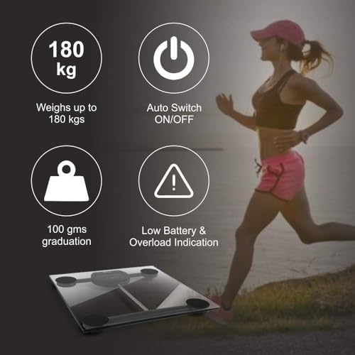 BPL Medical Technologies PWS-01 Personal Weighing Scale for Highly Accurate Digital Bathroom Body Scale, Precisely Measures Weight Up to 180Kg - Transparent - Image 4