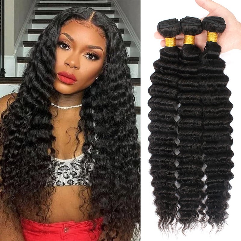 12A Grade Brazilian Virgin Hair Pineapple Deep Wave 3 Bundles 20 22 24 300g 100 Unprocessed Virgin Brazilian Deep Wave Human Hair Weave Bundles Natural Color