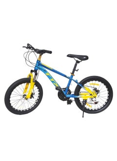 ENDLESS  Steel Alloy 20" Kids Bike with Shimano Tourney 21 Speed Gear Shifter | Blue & Yellow | For Age 6 - 9 Years | Children Bicycle with Disc Brakes, Adjustable Seat, All Terrain Tyres  - Image 1