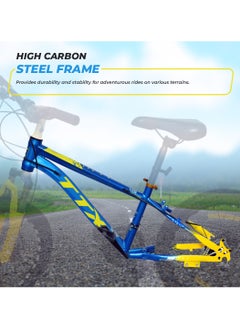 ENDLESS  Steel Alloy 20" Kids Bike with Shimano Tourney 21 Speed Gear Shifter | Blue & Yellow | For Age 6 - 9 Years | Children Bicycle with Disc Brakes, Adjustable Seat, All Terrain Tyres  - Image 3