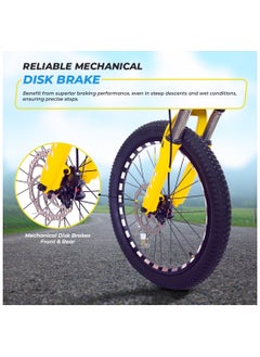 ENDLESS  Steel Alloy 20" Kids Bike with Shimano Tourney 21 Speed Gear Shifter | Blue & Yellow | For Age 6 - 9 Years | Children Bicycle with Disc Brakes, Adjustable Seat, All Terrain Tyres  - Image 4