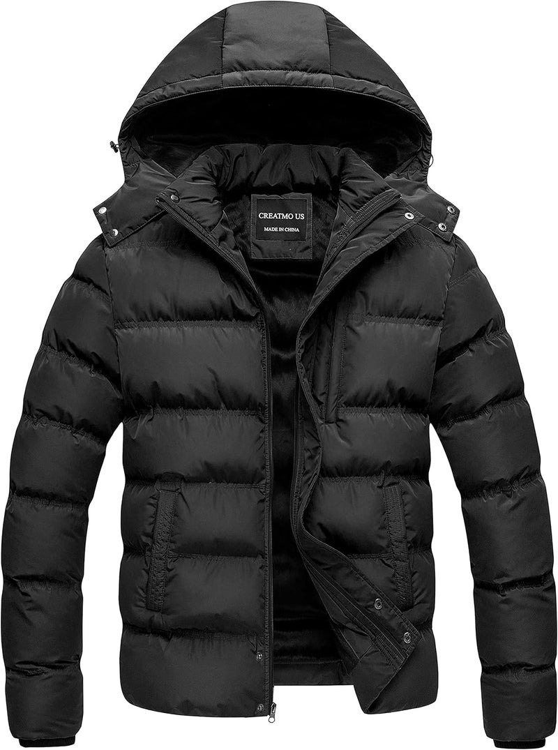 CREATMO US Men's Waterproof Puffer Jacket - Black XL - Image 1