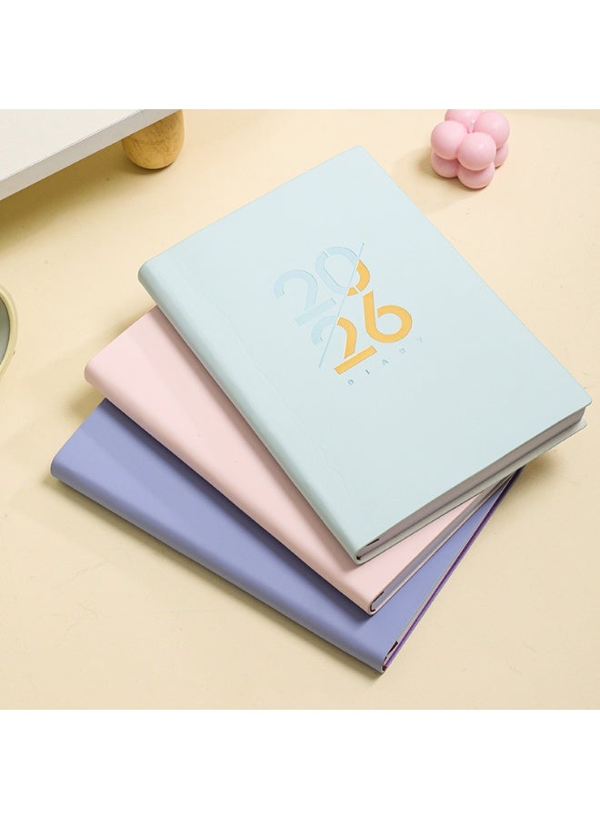 PINKSAMA 2026 Planner Diary Notebook Academic Calendar Monthly Weekly Daily Planner A5 Lined Leather Hardcover Notebook Premium Thick Paper Suitable for Office Home School Writing Staff Student Gift - Image 4