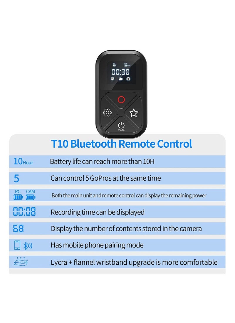 SYOSI - Wireless Bluetooth Remote Control for Gopro HERO 11 HERO 10 HERO 9 HERO 8 Max Waterproof Camera Controller Remote with Wrist band - Image 1