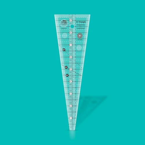 Creative Grids 15 Degree Triangle Ruler – CGRT15 – Made in USA, 3in x 9-1/2in, Non-Slip Grip Acrylic Quilting, Sewing, Crafting, Patchwork Ruler & Template - Image 3