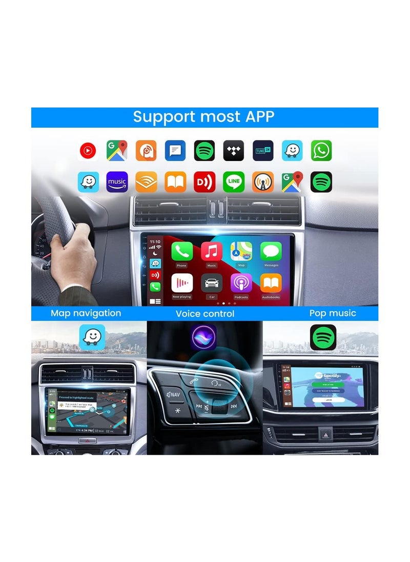كار لينكيت محول Carlinkit لوحدة رأس Android لما بعد البيع CarPlay وAndroid Auto 2 في 1 دونجل يدعم Mirrorlink/التحكم الصوتي/التحكم في عجلة القيادة - مناسب فقط لراديو السيارة Android  - Image 5