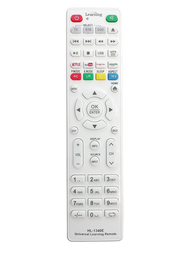 Neuronmart HL-1340E Intelligent Learning Type Universal Remote Works with All Smart Tv, Set-Top Box & DVD Player TV Remote No. 53 - Please Match The Image with Your Old Remote - Image 1