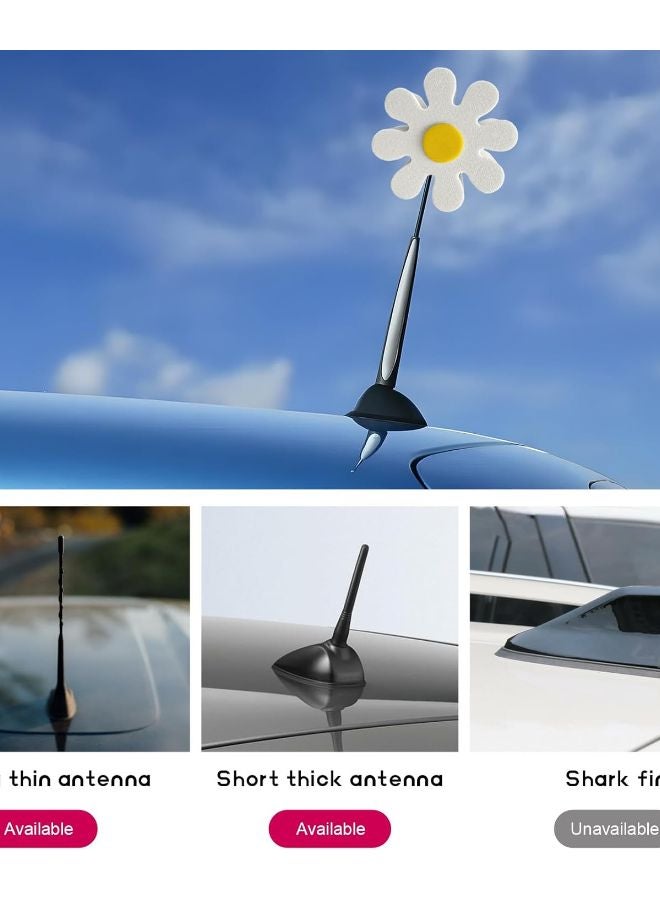 Purple Daisy Car Antenna Topper EVA Material Decorative Exterior Accessory For All Vehicles - Image 5