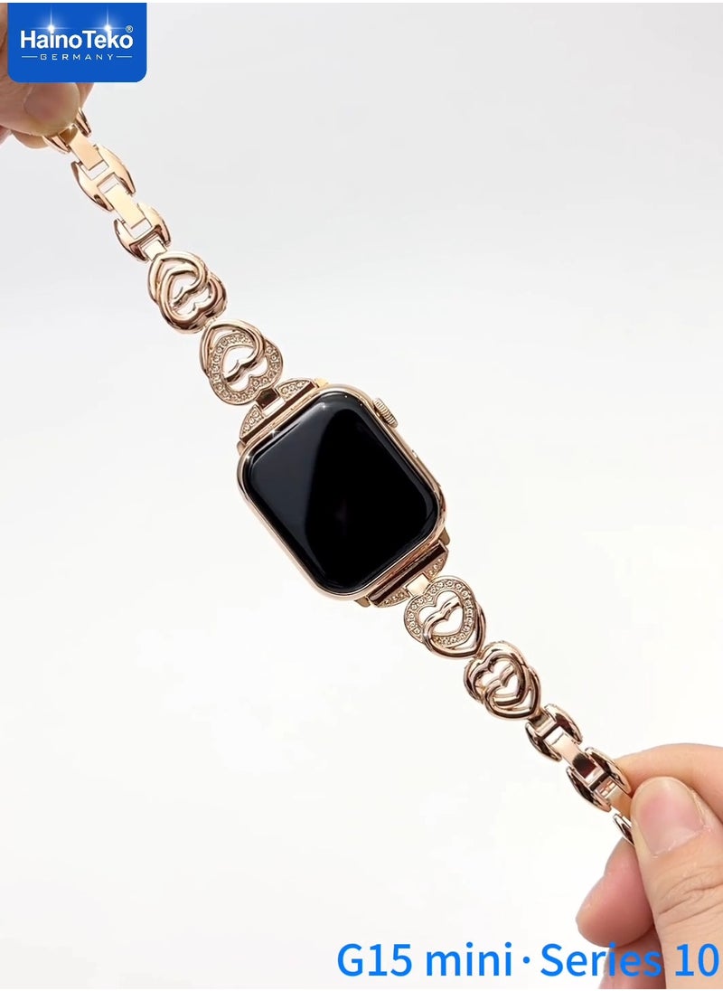 Haino Teko G15 Mini Smart Watch Series 10 Stylish Combo with Analog Watch and Bracelet With 3 Pair Straps and Charging Cable Designed for Women