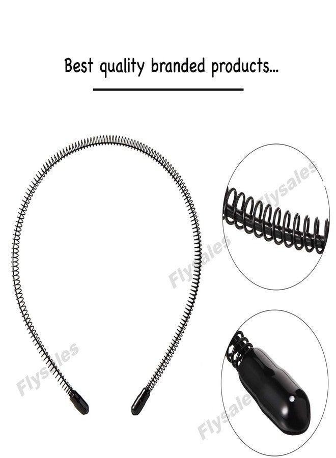 طوق شعر Flysales® أسود مرن معدني زنبركي، مموج متعرج، سلسلة مانعة للانزلاق، طوق شعر للاستخدام اليومي للجنسين (التصميم 11) - Image 2