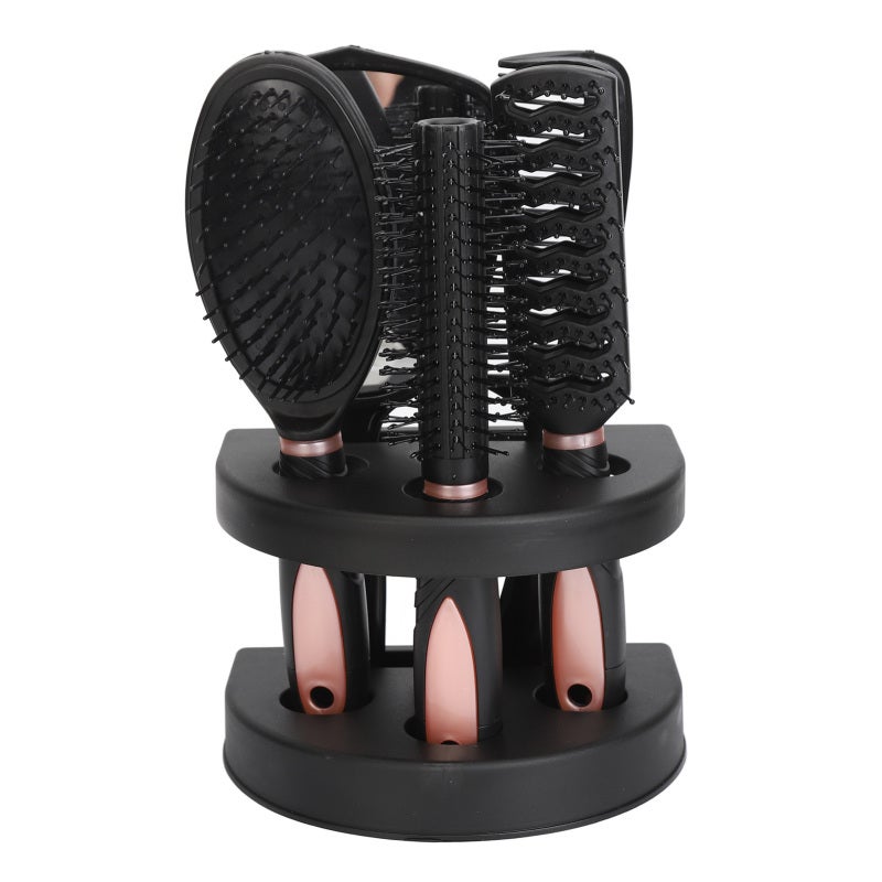 Detangling Hair Brush Set with Mirror Portable Comb for Quick Touch Ups - Gentle Hair Detangler for Wet Dry Hair Home Office Travel - Image 3