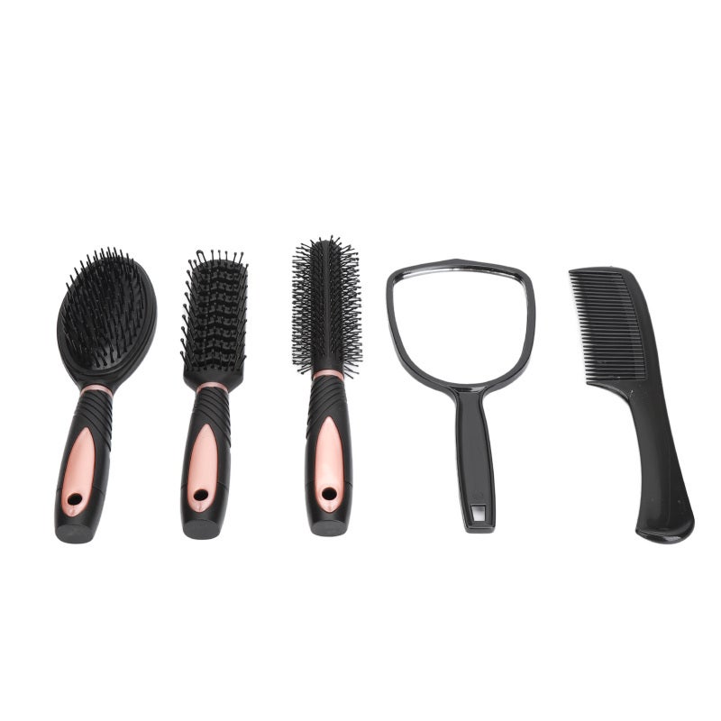 Detangling Hair Brush Set with Mirror Portable Comb for Quick Touch Ups - Gentle Hair Detangler for Wet Dry Hair Home Office Travel - Image 4