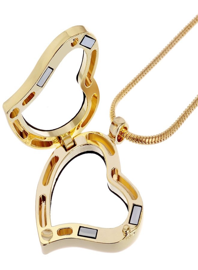 روبيكا قلادة روبيكا ليفينج ميموري هارت لوكيت، سلسلة ثعبان، تعليقة كريستال عائمة، لون ذهبي، 10 قطع - Image 3