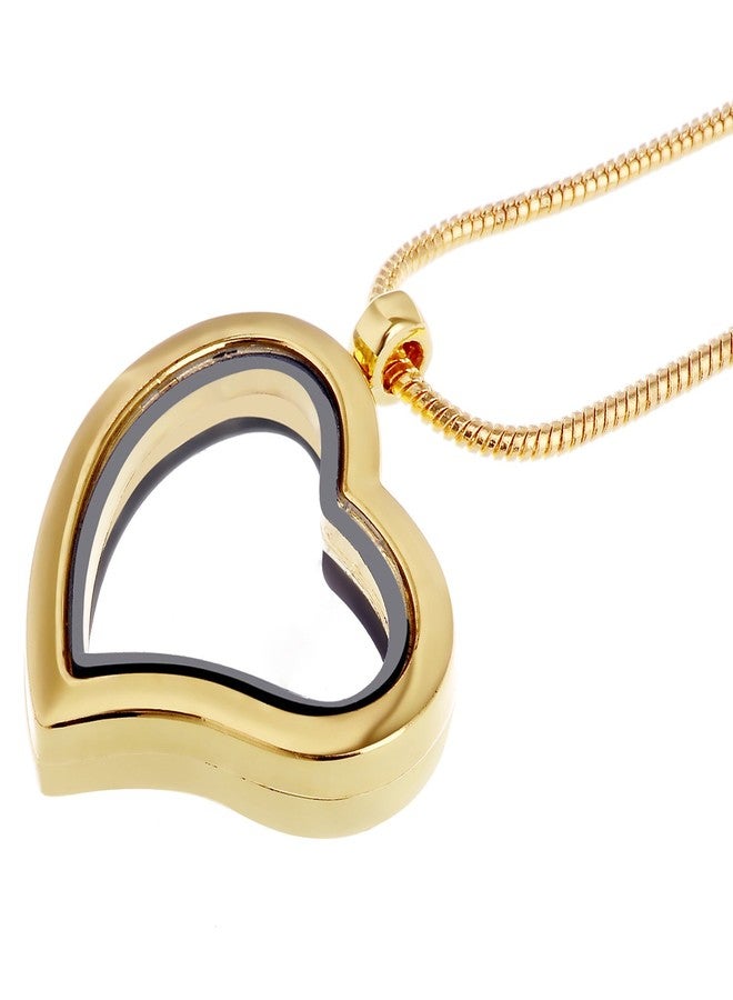 روبيكا قلادة روبيكا ليفينج ميموري هارت لوكيت، سلسلة ثعبان، تعليقة كريستال عائمة، لون ذهبي، 10 قطع - Image 2