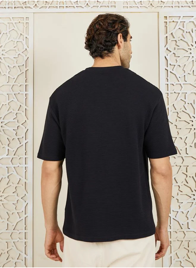 Styli Premium Oversized Ottoman Knit T-shirt