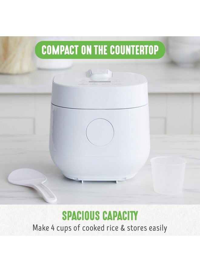 GreenLife GreenLife Digital Rice Cooker, 2 Cups Uncooked/4 Cooked Rice, PFAS & PFOA-Free Removable Ceramic Dishwasher Safe Pot, Healthy Cooking, Auto Presets & Keep Warm, Touchscreen, Paddle Included, White  - Image 3