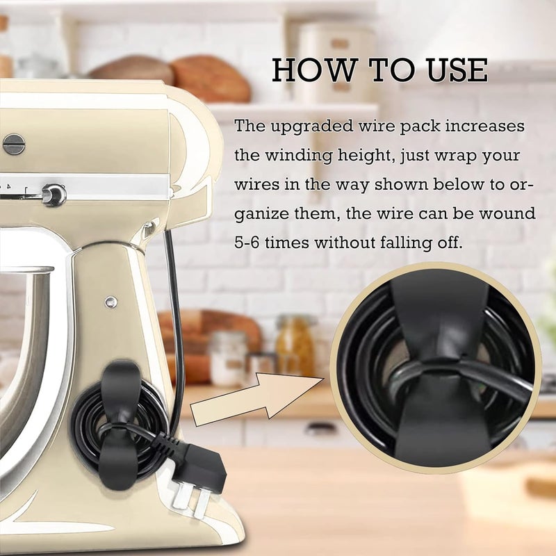 COOFANDY COOFANDY Kitchen Gadgets Appliances Cord Organiser, Upgraded Cord Organiser, Wire Wrappers Chord Plug Keeper, Cord Wrapper for Stick on Pressure Cooker, Mixer, Blender, Coffee Maker, Air Fryer (3)  - Image 5