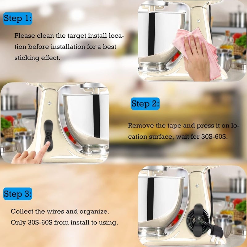 COOFANDY COOFANDY Kitchen Gadgets Appliances Cord Organiser, Upgraded Cord Organiser, Wire Wrappers Chord Plug Keeper, Cord Wrapper for Stick on Pressure Cooker, Mixer, Blender, Coffee Maker, Air Fryer (3)  - Image 3