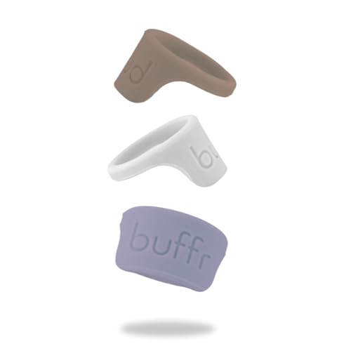 BUFFR Silicone Ring Protector for Working Out – Wedding Ring Protector – Rubber Ring Guard for Women - Purple, Mocha, Grey (3 Pack) - Size 7 - Image 1