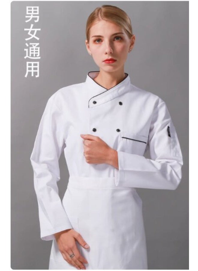 NIBEMINENT قميص شيف للرجال صيفي لفنادق المطاعم خدمة الطعام السريع زي المطبخ ملابس الطهاة النسائية ملابس عمل رقيقة - Image 1