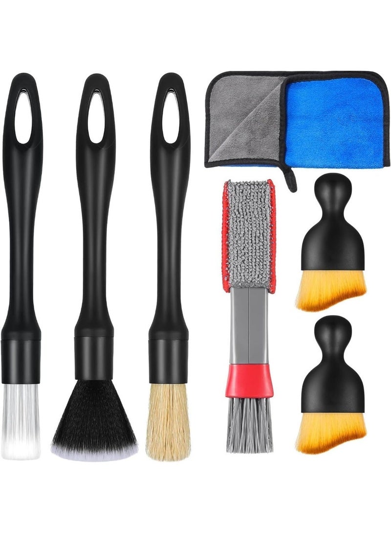 YelaJoy 7PCS Car Detailing Brush Set, Ultra Soft Detail Brushes, Automotive Cleaning Brush Kit for Wheels, Air Vent, Leather Seats, Vehicles Auto Exterior Interior Detailing Brushes Tool - Image 1