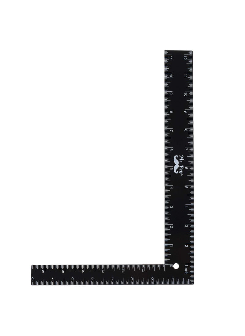 Mr. Pen Mr. Pen- Carpenter Square, Framing Square, 8 inch x 12 inch, Carpenters Square, Right Angle Ruler, Framing Tools, L Shape Ruler, Metal Square, Steel Square  - Image 1