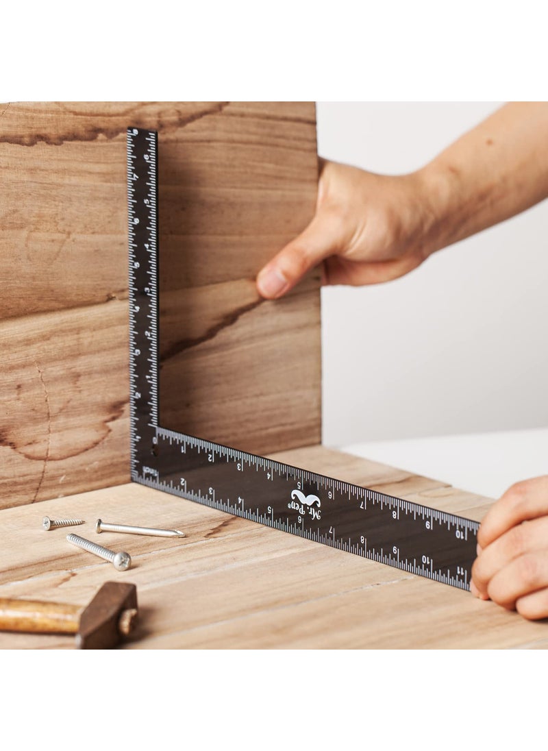 Mr. Pen Mr. Pen- Carpenter Square, Framing Square, 8 inch x 12 inch, Carpenters Square, Right Angle Ruler, Framing Tools, L Shape Ruler, Metal Square, Steel Square  - Image 5