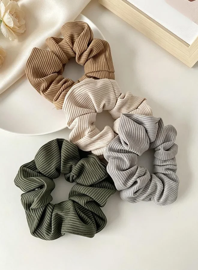 تايك تو Set of 4 - Textured Hair Scrunchies