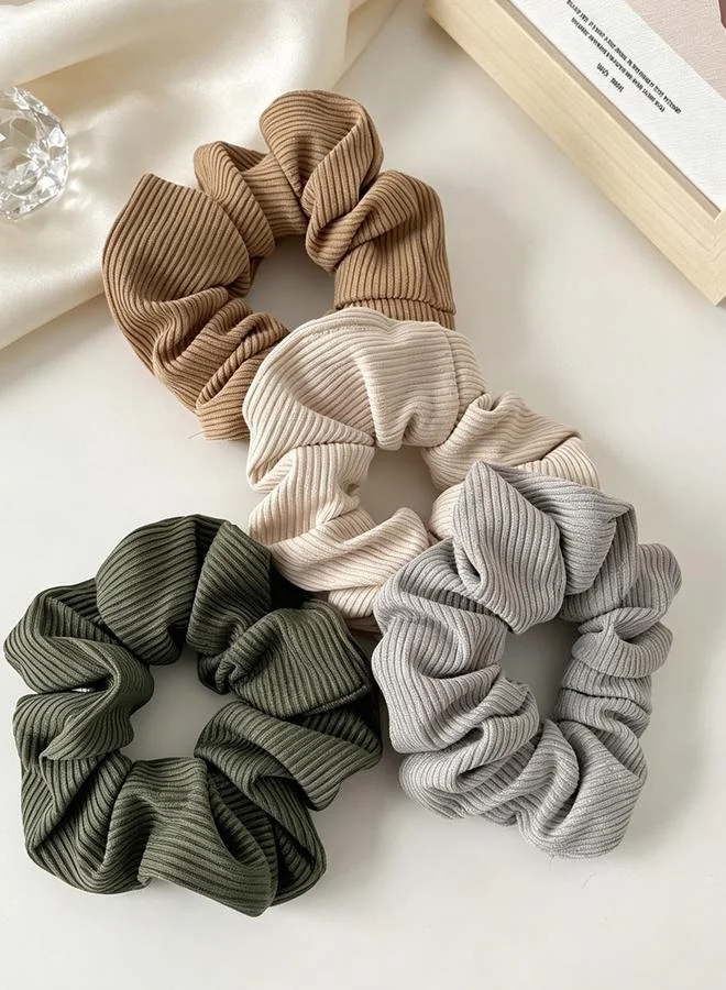 تايك تو Set of 4 - Textured Hair Scrunchies