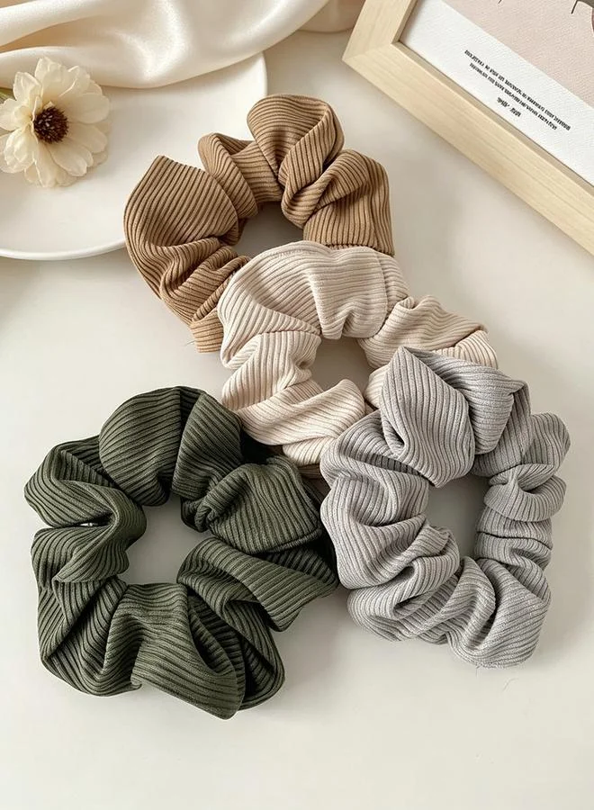Take Two  Set of 4 - Textured Hair Scrunchies for Women | Best Price UAE