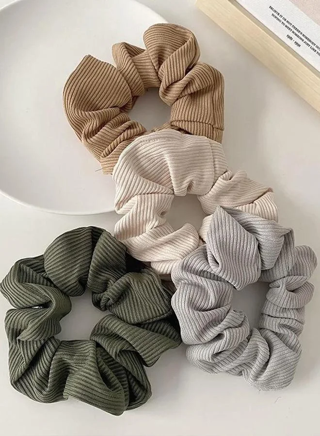 Take Two  Set of 4 - Textured Hair Scrunchies for Women | Best Price UAE