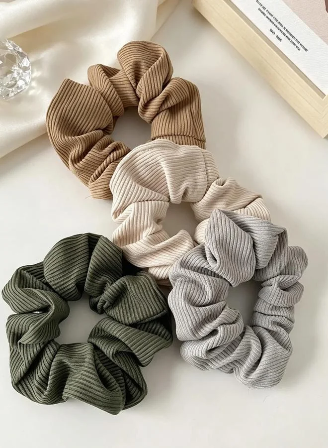 Take Two  Set of 4 - Textured Hair Scrunchies for Women | Best Price UAE