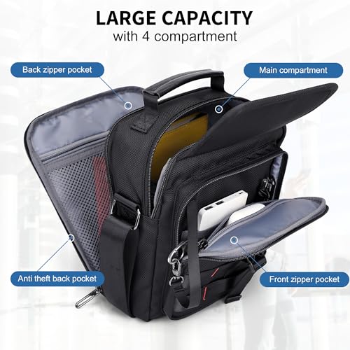 WITZMAN Crossbody Bag for Men Lightweight Man Purse Messenger Bag Casual Satchel Nylon Shoulder Bag for Work Traveling(B708 Black) - Image 3