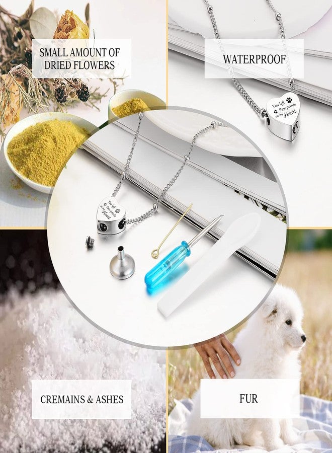 XIUDA Urn Necklace for Ashes with Paw Prints Heart Cremation Jewelry for Dog Ashes- You Left Paw Prints on My Heart - Image 4