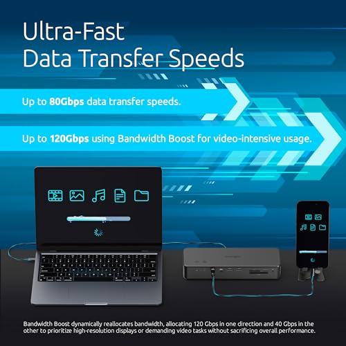 Kensington EQ Pro Thunderbolt™ 5 Dock Designed for MacBook, Optimized for M-Series Pro/Max Models, 140W PD, 80Gbps Data Transfer, Built-in and Lockable PCle M.2 SSD Slot for Quick Storage K33612NA - Image 3