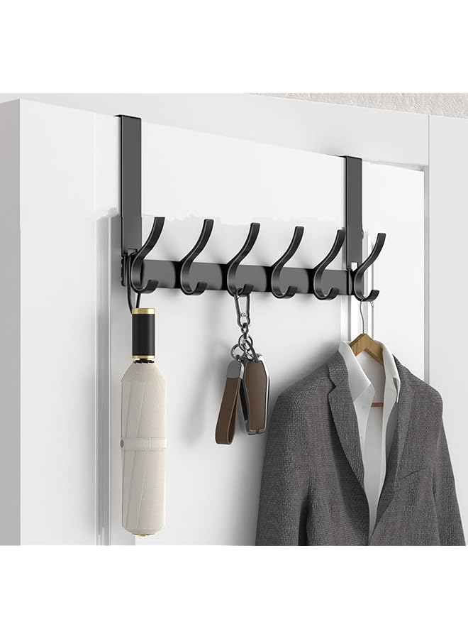 promass Over The Door Hook Hanger, Hat Rack Door Towel Hooks for Hanging, Heavy Duty Over Door Hanger for Clothes Bags Towel Caps Bathroom Door Coat Hanger - Image 1