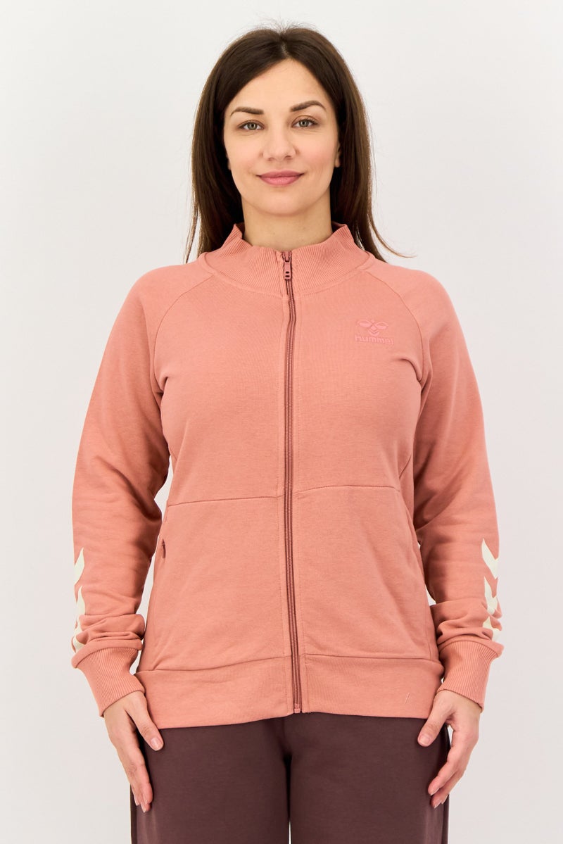 Hummel Women Sportswear Fit Long Sleeve Outdoor Sweatshirt, Dusty Pink - Image 1